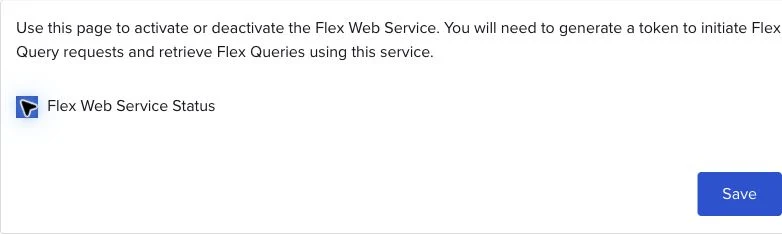 IBKR Flex Web Service status checked before saving